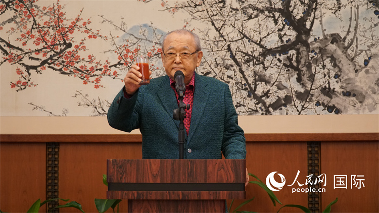 原东京国际电影节主席依田巽致祝酒辞。人民网 蒋晓辰摄