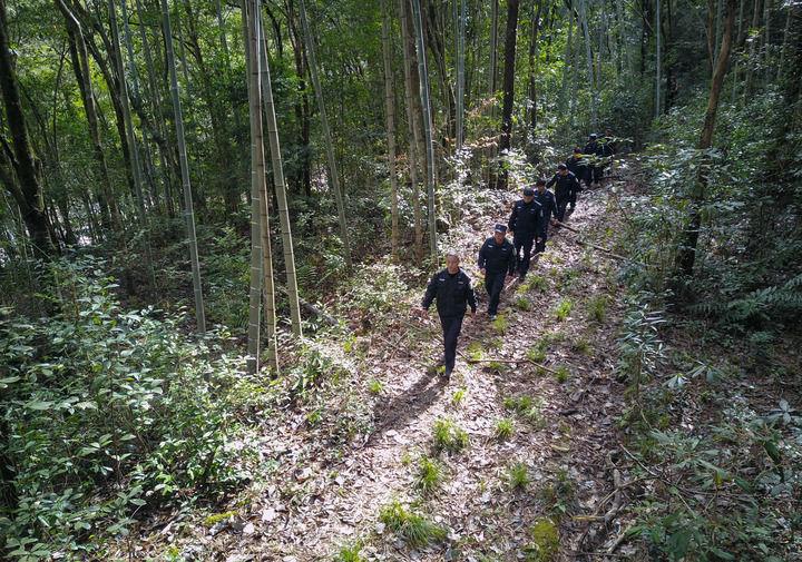 △2022年1月19日，武夷山国家公园护林员在巡山。